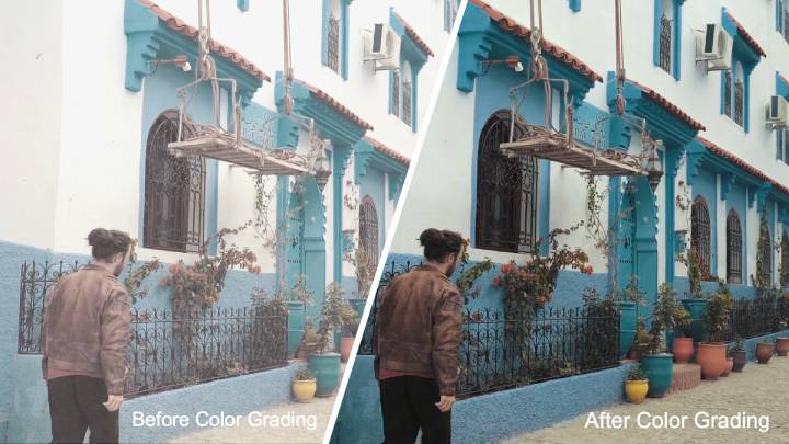 Comparison before and after Color Grading