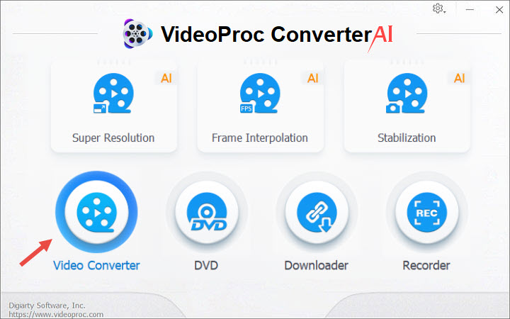  MP4 to MOV with VideoProc Converter AI - Step 1
