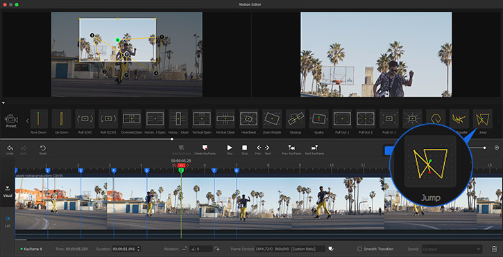 Motion preset Jump for random camera movement