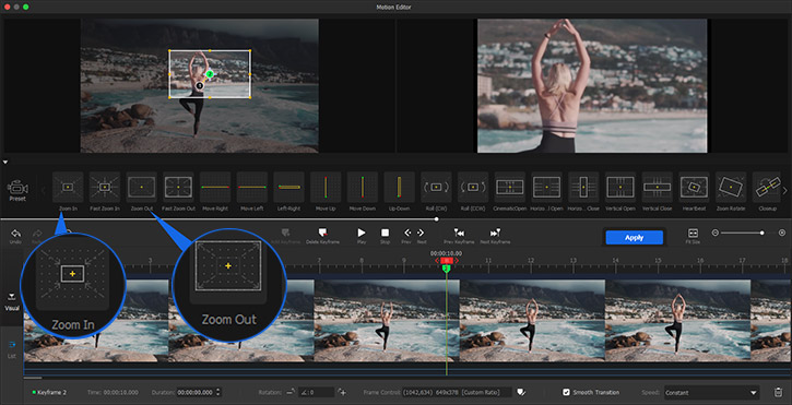 Motion preset Zoom In/Out