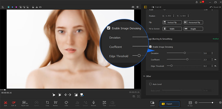denoise video with the VideoProc Vlogger denoise settings