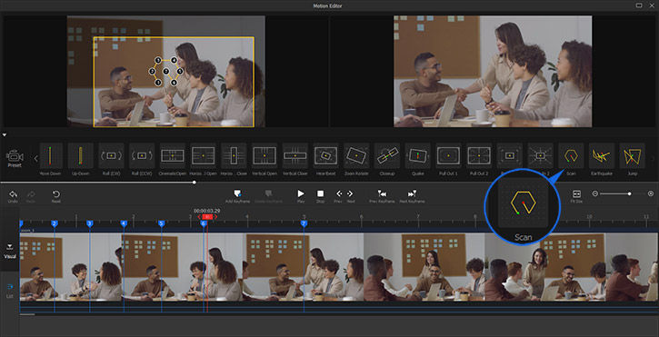 Motion preset Scan for random camera movement
