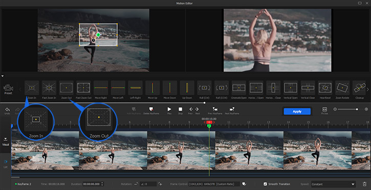 Motion preset Zoom In/Out