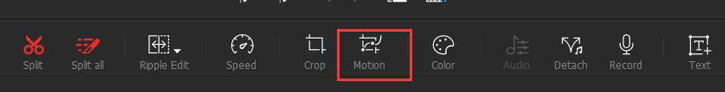 Motion in toolbar
