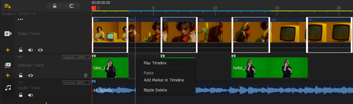 Select multiple clips to delete in bulk