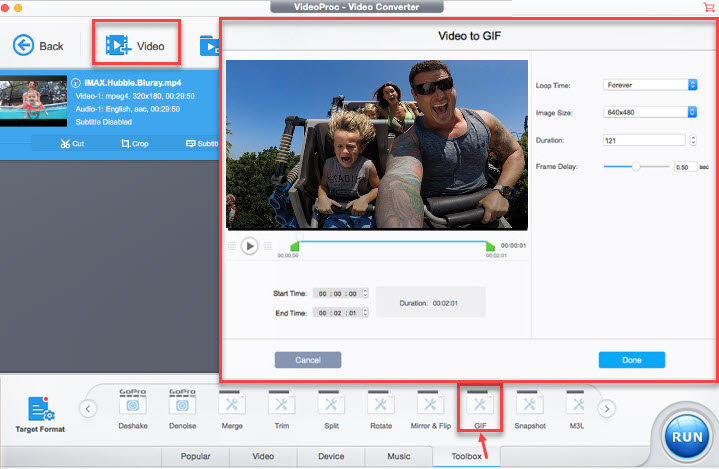 Create GIF from Video - VideoProc