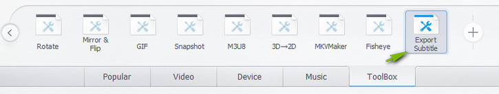 Click ToolBox and Export Subtitle Button