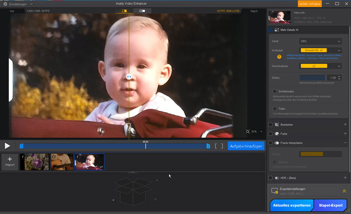 Aiarty Video Enhancer zum Restaurieren alter Videos