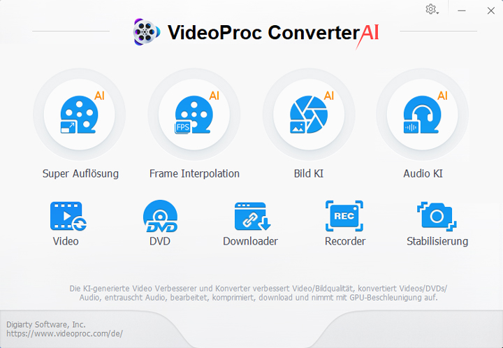 Öffnen Sie das DVD-Center in VideoProc Converter AI