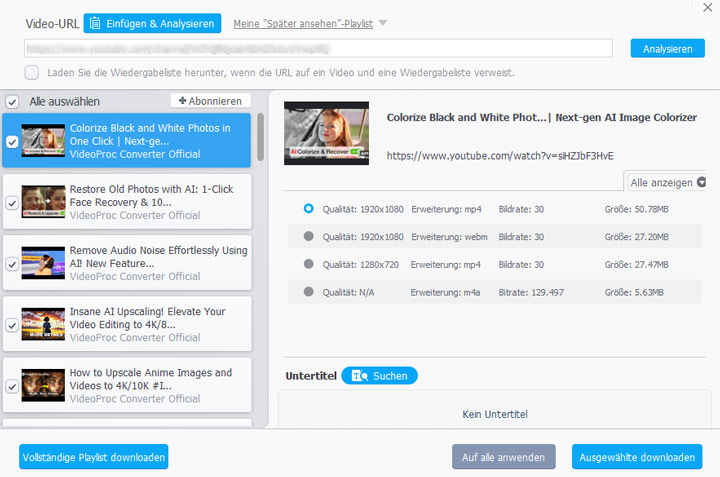 Adresse von Videos auf Webseiten analysieren