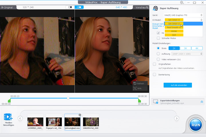 Altes Video mit VideoProc Converter AI verbessern - Test 2