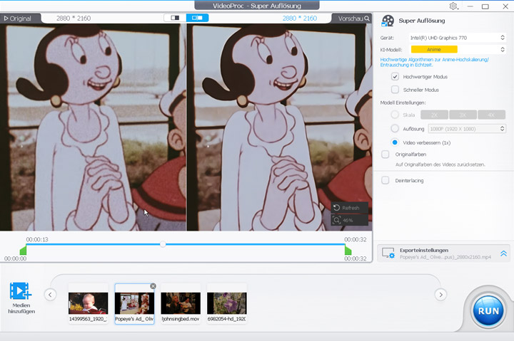 Altes Video mit VideoProc Converter AI verbessern - Test 3
