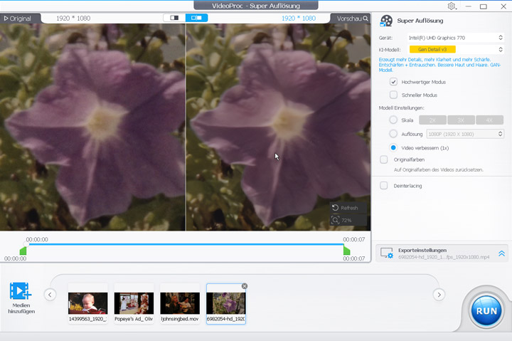 Altes Video mit VideoProc Converter AI verbessern - Test 4
