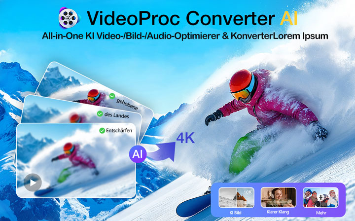 Benutzeroberfläche von VideoProc Converter AI
