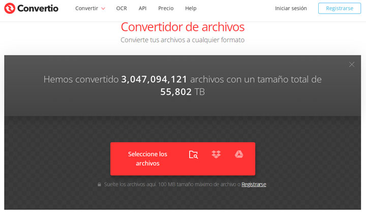 MP4 a MOV con Convertio