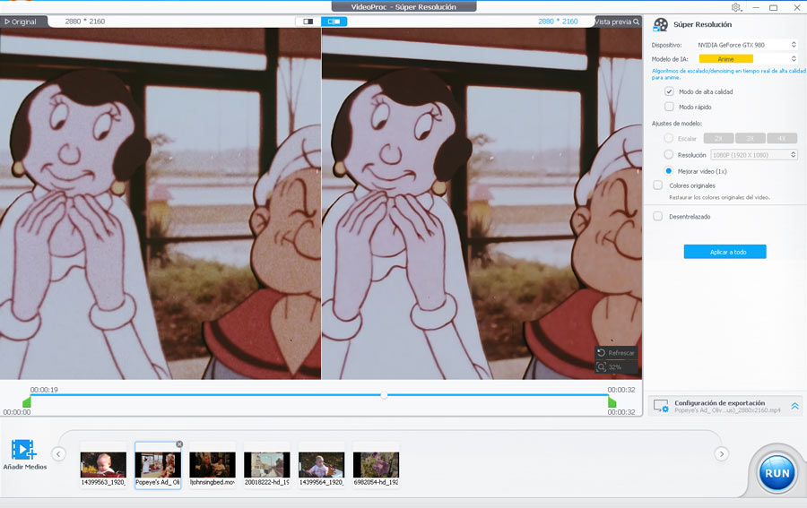 Restaurar video antiguo con VideoProc Converter AI - prueba 3