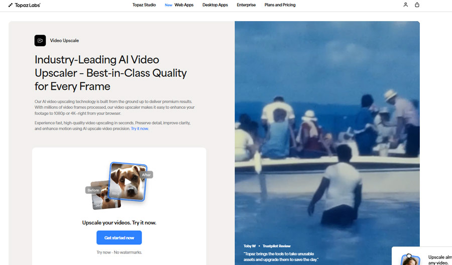 Ajustes de IA de TensorPix para mejorar video online