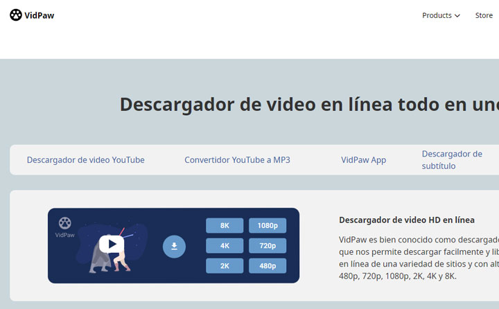 Descargar video de cualquier sitio web con VidPaw