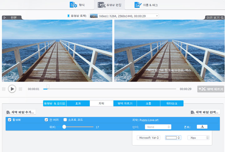 자막 편집 비디오프록 컨버터 AI