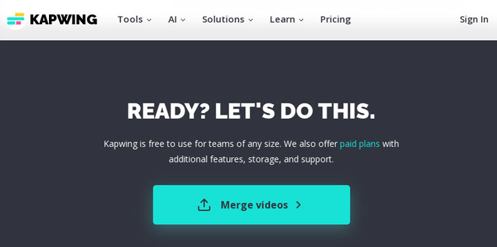 用Kapwing合併影片