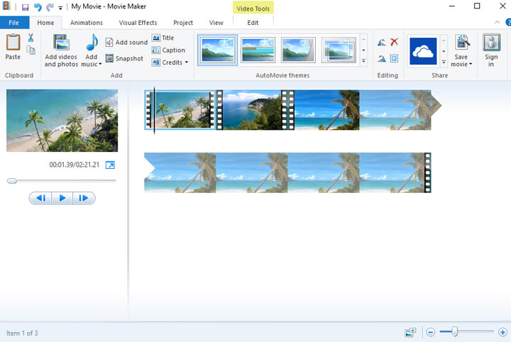用Windows Movie Maker合併影片