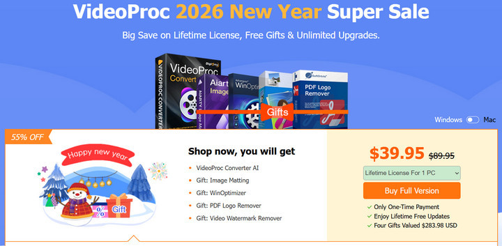 VideoProc 2026官方新年特惠