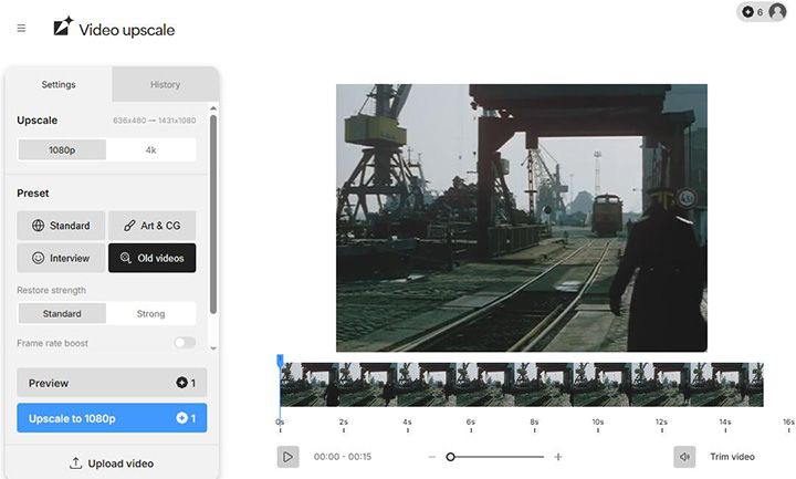 Upscale 480p to 1080p with Topaz Express
