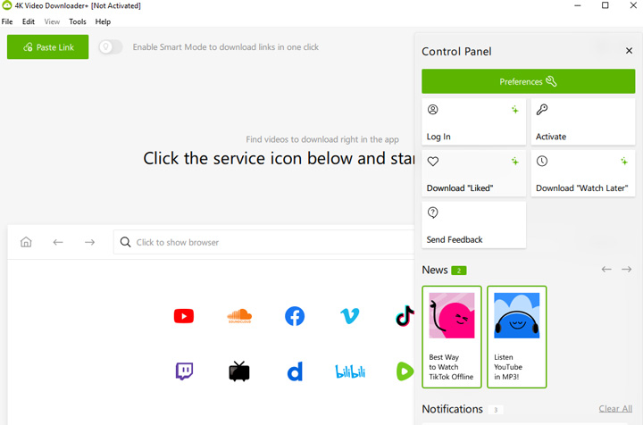 4k video downloader integrated browser