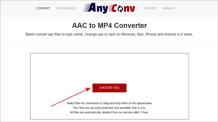  Convert AAC to MP4 with AnyConv
