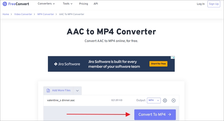  Convert AAC to MP4 with FreeConvert