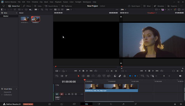 Add grainy footage to DaVinci Resolve