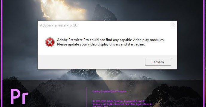 Error Adobe Premiere Pro could not find any capable video play modules