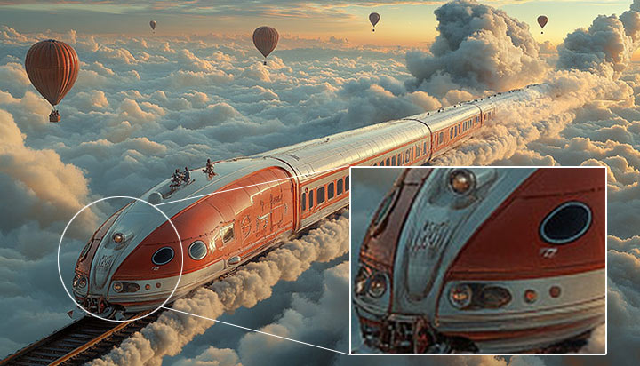 Enlarged AI Art Image PhotoAid