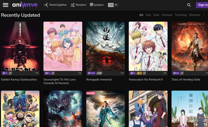 Zoro.to Alternatve Aniwave streaming interface