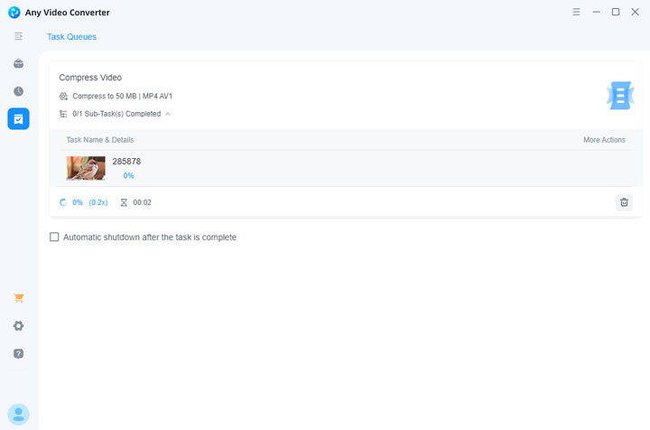 Any Video Converter Free Compression Results