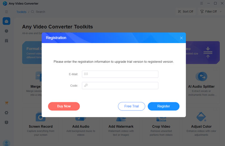 Any Video Converter Registration