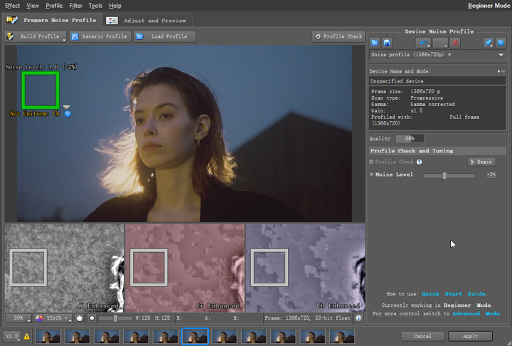 Auto profile with Neat Video in Premiere Pro