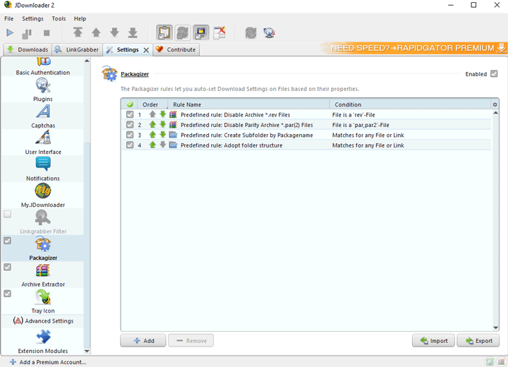 Automating file naming and sorting in JDownloader 2