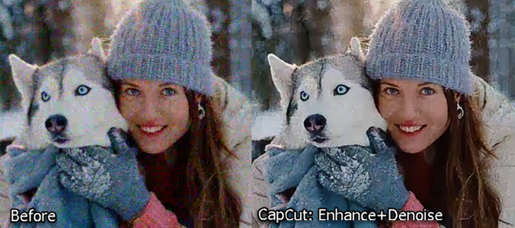 CapCut Enhance Denoise Compare