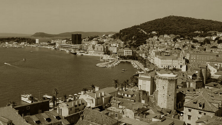 Black-and-White Seashore Picture