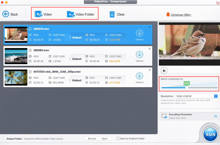 Compress MOV Files on Mac via VideoProc