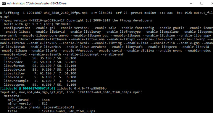 FFmpeg converting AV1 to MP4