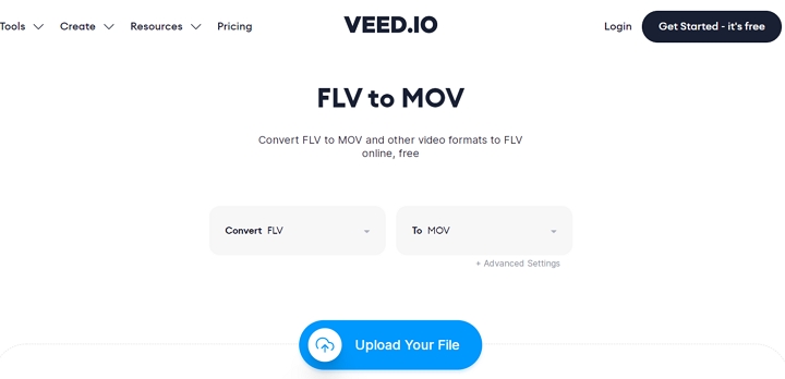 How to Convert FLV to MOV with VEED