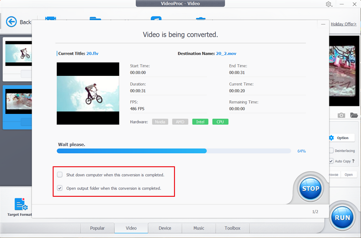 How to Convert FLV to MOV with VideoProc Converter AI - Step 3