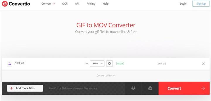 How to Convert GIF to MOV - Convertio