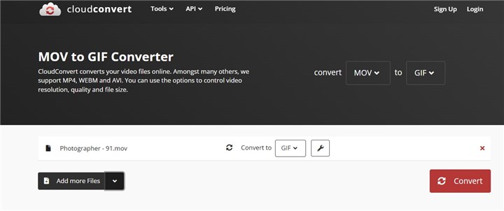 How to Convert MOV to GIF with CloudConvert