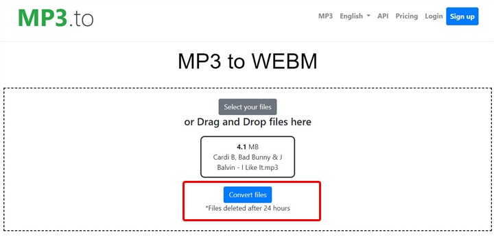 How to Convert MP3 to WEBM with MP3to