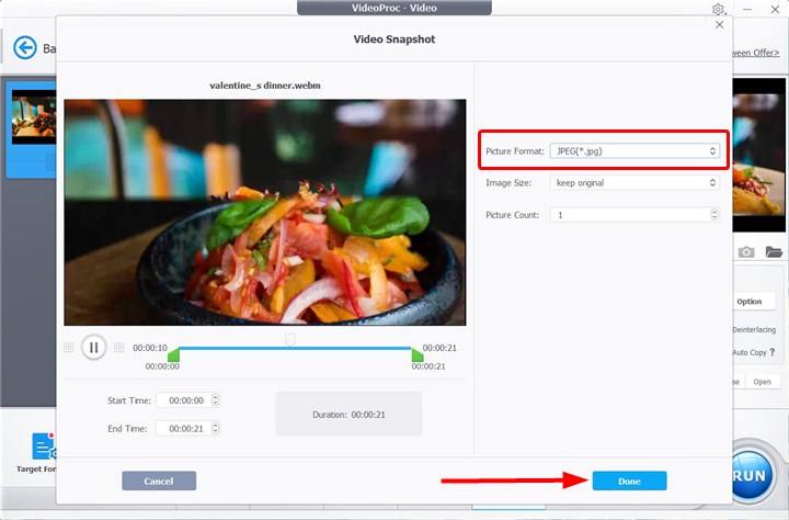 How to Convert WEBM to JPG with VideoProc Converter AI - Step 3