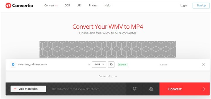  Convert WMV to MP4 with Convertio