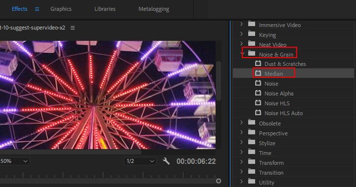 Denoise Video in Premiere Pro Using the Median Effect